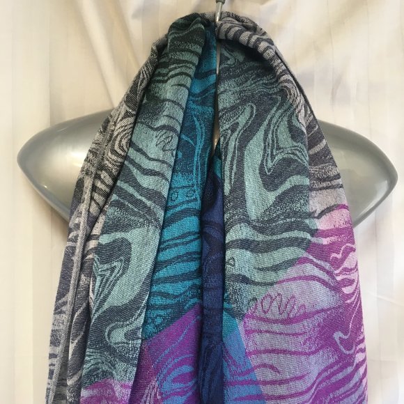 Women Gray Purple Blue 100% Pashmina Scarf Wrap Shawl Bohemian Cashmere Boho - Picture 3 of 12